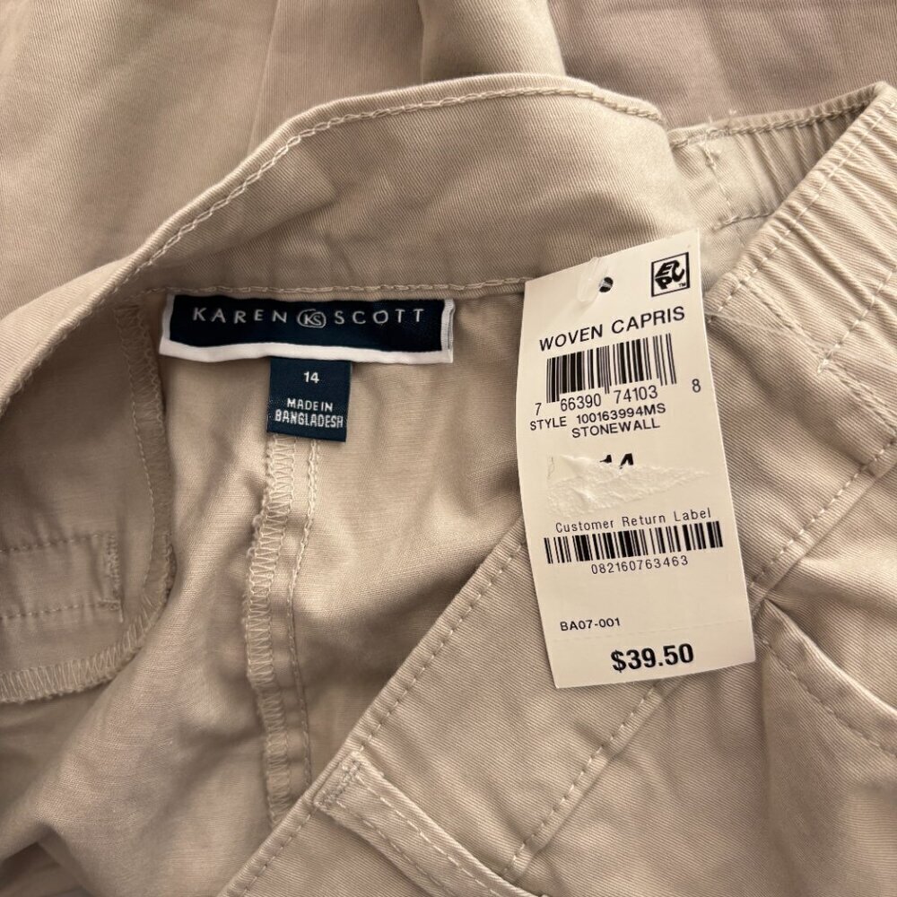 Karen Scott Women's Light Beige Comfort Waist Capri Pants NWT - Picture 9 of 11